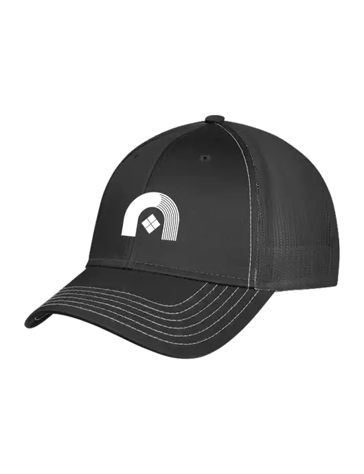 Charcoal Grey Mesh Trucker Cap Snap Back w/Novo Icon