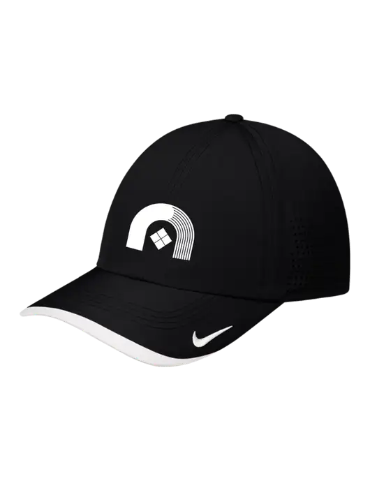 Nike Black/White Dri-FIT Perforated Performance Cap w/Novo Icon