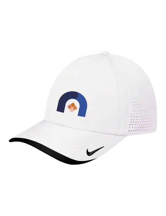 Nike White/Black Dri-FIT Perforated Performance Cap w/Novo Icon