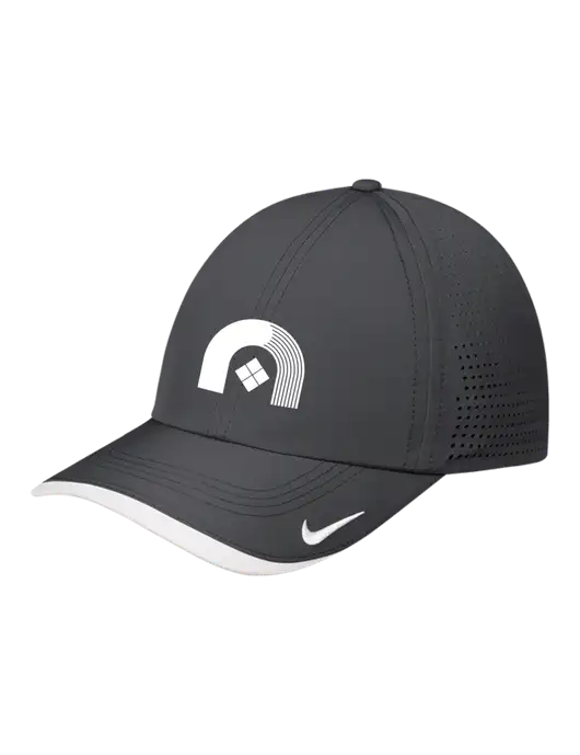 Nike Dark Grey/White Dri-FIT Perforated Performance Cap w/Novo Icon