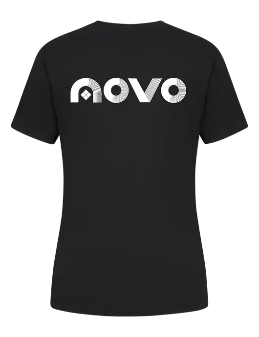 Womens Black Core Blend Tee w/Novo Logistics Logo, Novo Icon