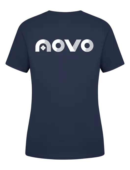 Womens Navy Core Blend Tee w/Novo Logistics Logo, Novo Icon