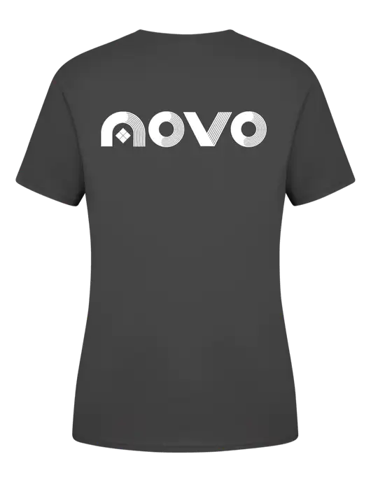 Womens Charcoal Core Blend Tee w/Novo Logistics Logo, Novo Icon