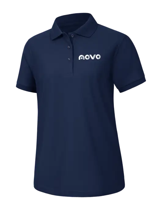 Womens Navy Silk Touch Polo w/Novo Logistics Logo