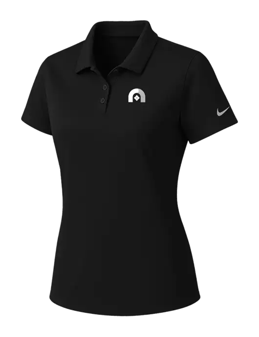 Nike Womens Black Dry Essential Solid Polo w/Novo Icon