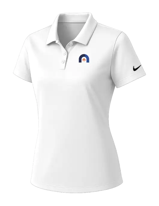 Nike Womens White Dry Essential Solid Polo w/Novo Icon