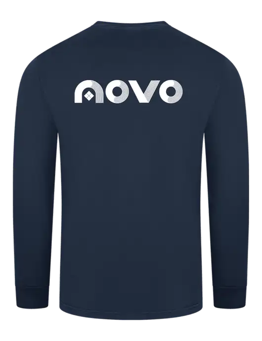 Carhartt Navy Workwear Pocket Long Sleeve T-Shirt w/Novo Logistics Logo, Novo Icon