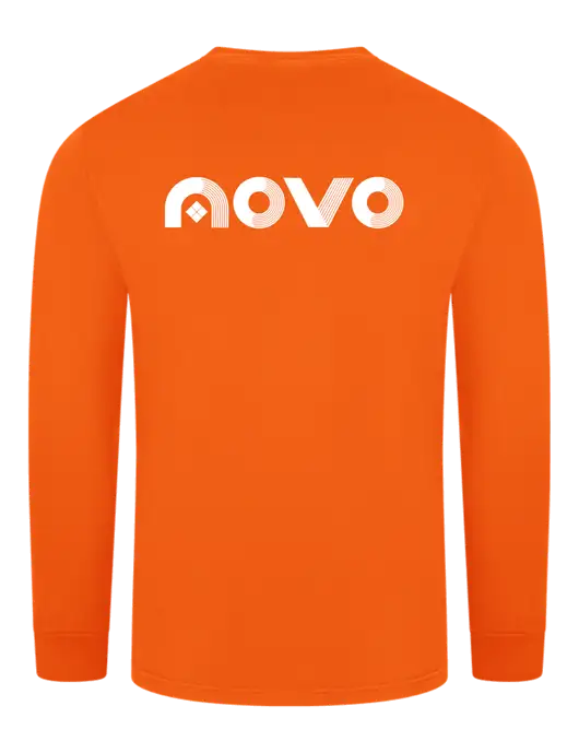Carhartt Orange Workwear Pocket Long Sleeve T-Shirt w/Novo Logistics Logo, Novo Icon