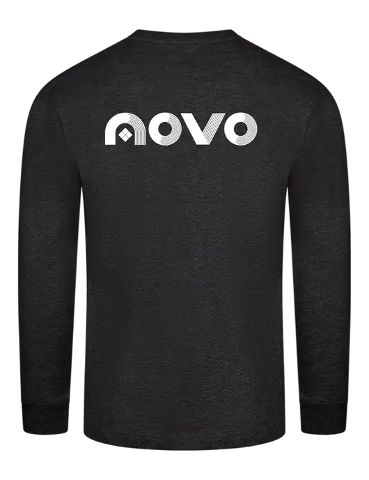 Carhartt Dark Grey Heather Workwear Pocket Long Sleeve T-Shirt w/Novo Logistics Logo, Novo Icon