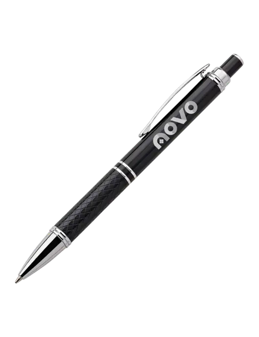 Black Stellar Scribe Pen - Black Ink w/Novo Logistics Logo