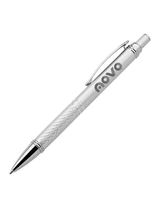 Silver Stellar Scribe Pen - Black Ink w/Novo Logistics Logo
