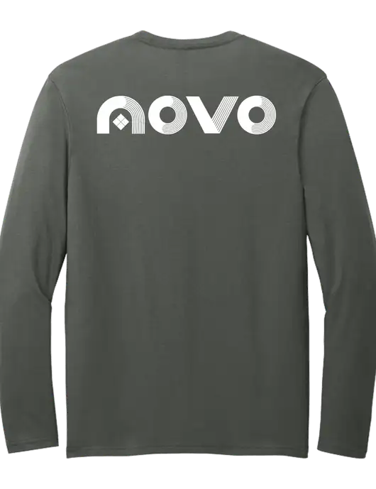 Seriously Soft Dark Grey Long Sleeve T-Shirt w/Novo Logistics Logo, Novo Icon