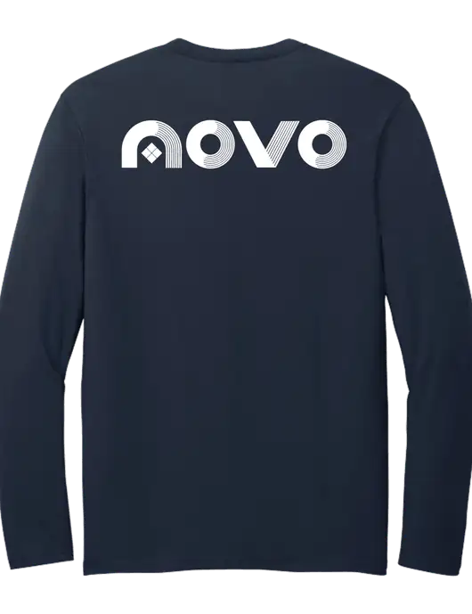 Seriously Soft Navy Long Sleeve T-Shirt w/Novo Logistics Logo, Novo Icon