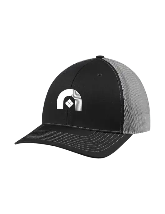 Richardson Adjustable Snapback Original 112 Trucker Cap Black w/Charcoal Mesh w/Novo Icon