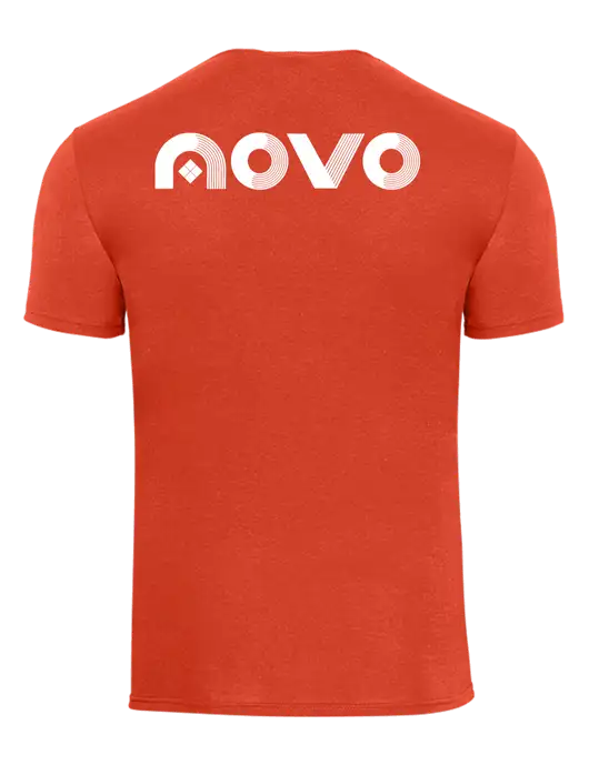 Orange Heavyweight 6.1 oz Pocket T-Shirt w/Novo Logistics Logo, Novo Icon
