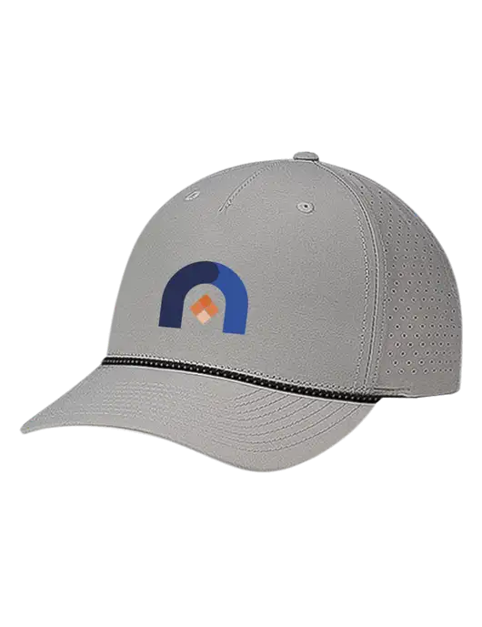 Richardson Laser Perf Performance Light Grey/Black-Grey Rope Cap w/Novo Icon