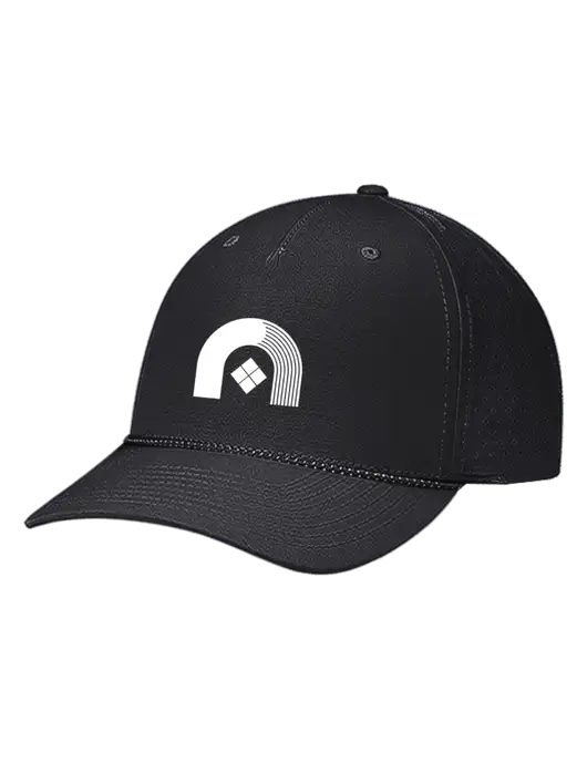 Richardson Laser Perf Performance Black/Black-Grey Rope Cap w/Novo Icon
