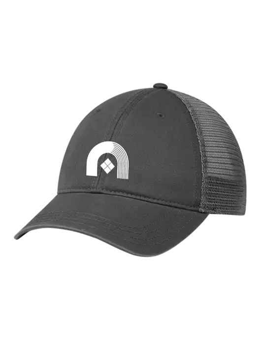 Richardson 111 Garment Washed Trucker Cap Charcoal w/Charcoal Mesh w/Novo Icon