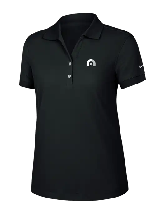 Nike Womens Dri-FIT Classic Black Polo w/Novo Icon