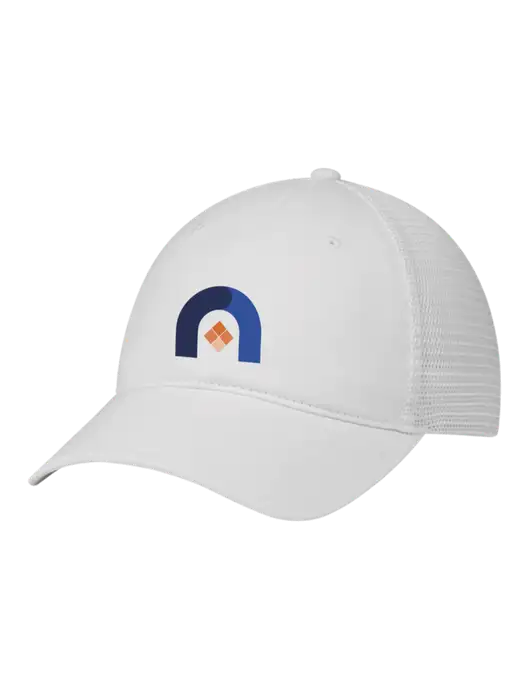 Richardson 111 Garment Washed Trucker Cap White w/White Mesh w/Novo Icon