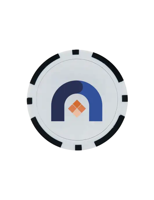 Black Poker Chip Ball Marker w/Novo Icon