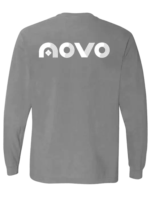 Comfort Colors Garment-Dyed Medium Grey Heavyweight Long Sleeve T-Shirt w/Novo Logistics Logo, Novo Icon
