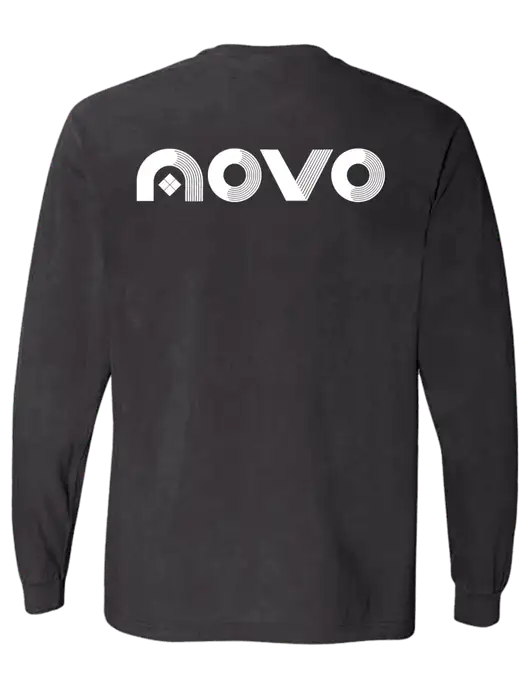 Comfort Colors Garment-Dyed Dark Grey Heavyweight Long Sleeve T-Shirt w/Novo Logistics Logo, Novo Icon