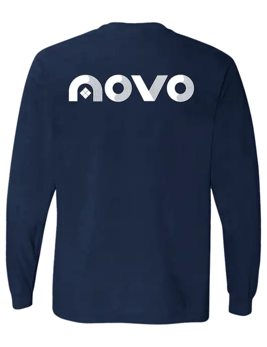 Comfort Colors Garment-Dyed Dark Navy Heavyweight Long Sleeve T-Shirt w/Novo Logistics Logo, Novo Icon