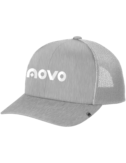 TravisMathew Light Medium Grey Heather Cruz Trucker Cap w/Novo Logistics Logo