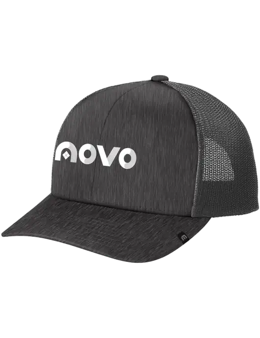 TravisMathew Very Dark Grey Heather Cruz Trucker Cap w/Novo Logistics Logo