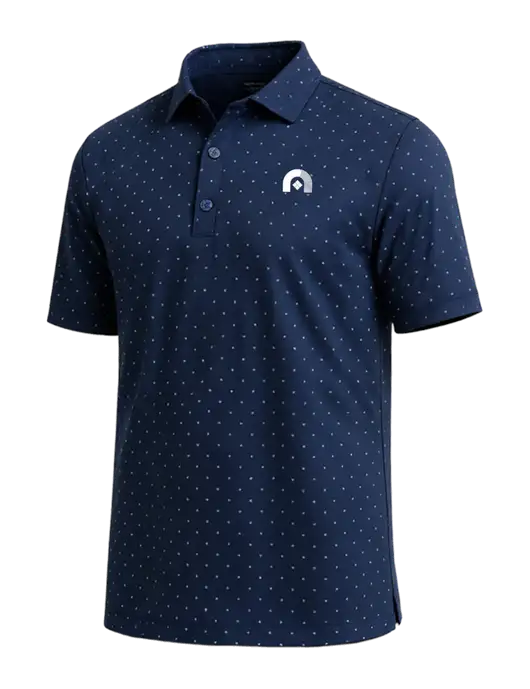 Callaway Micro Chev Dark Navy Print Polo w/Novo Icon