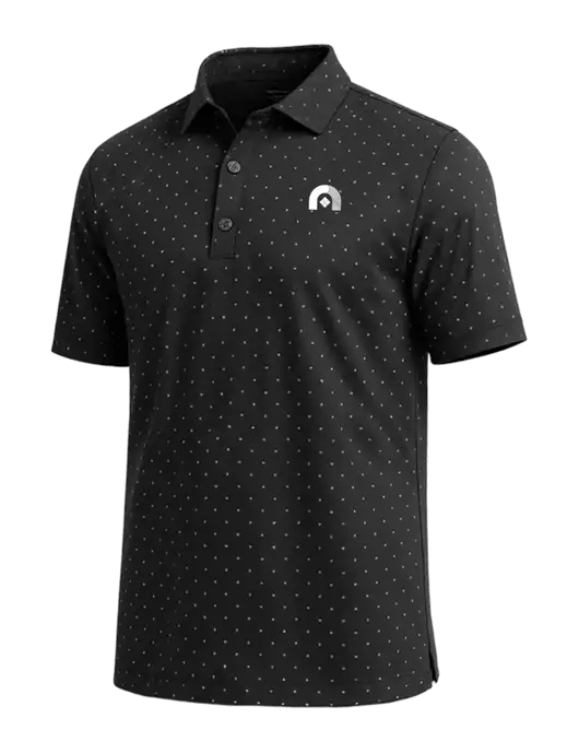 Callaway Micro Chev Black Print Polo w/Novo Icon