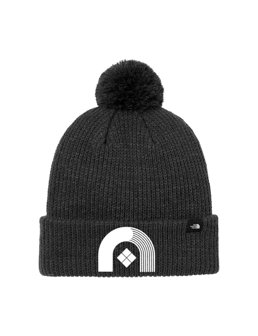 The North Face Black Heather Pom Beanie w/Novo Icon