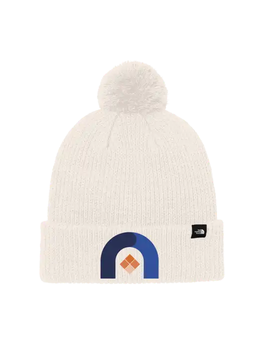 The North Face Ivory Pom Beanie w/Novo Icon
