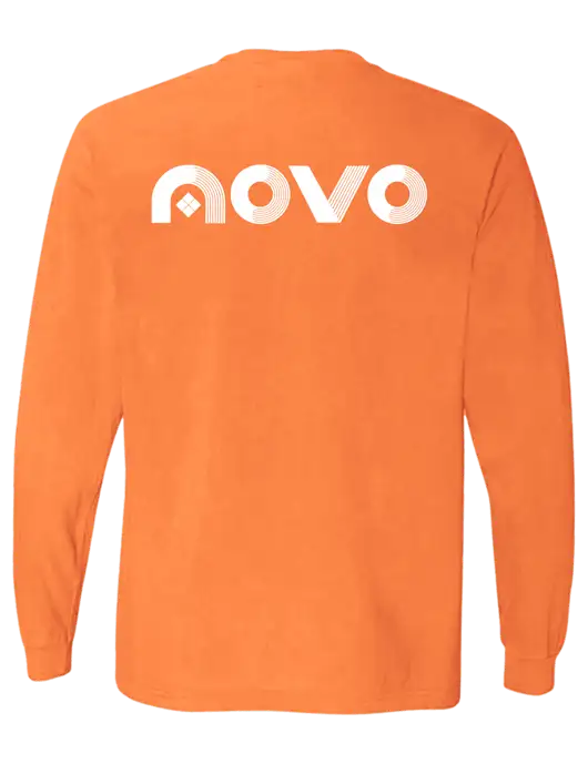 Comfort Colors Garment-Dyed Orange Heavyweight Long Sleeve T-Shirt w/Novo Logistics Logo, Novo Icon