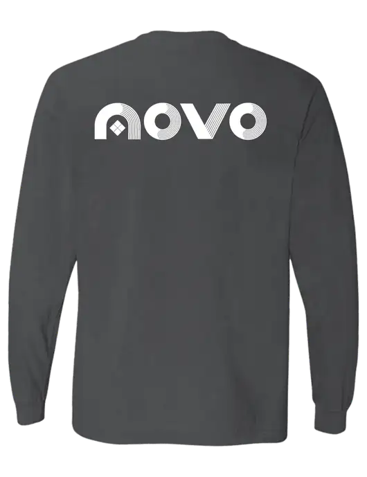 Comfort Colors Garment-Dyed Dark Grey Heather Heavyweight Long Sleeve T-Shirt w/Novo Logistics Logo, Novo Icon