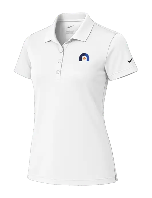 Nike Womens White Tech Basic Dri-FIT Polo
 w/Novo Icon