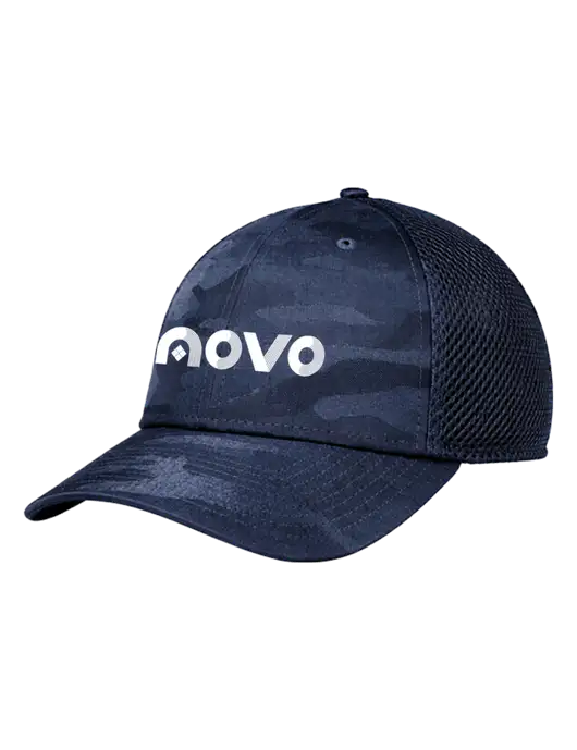 New Era Tonal Navy Camo Stretch Tech Mesh Cap w/Novo Logistics Logo