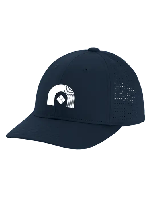 Pro-Cut Structured Snapback with Pinhole Mesh Dark Navy Cap w/Novo Icon