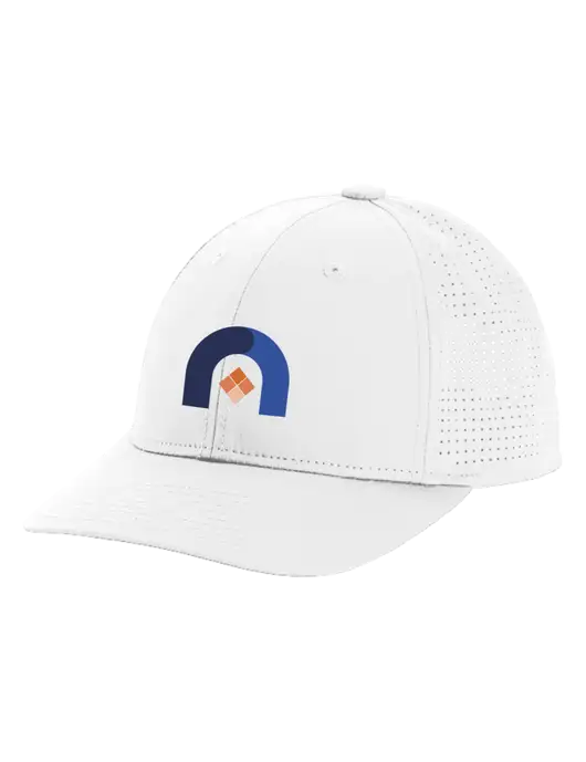 Pro-Cut Structured Snapback with Pinhole Mesh White Cap w/Novo Icon